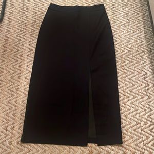 Pixie market black long maxi slit skirt with side zipper entry